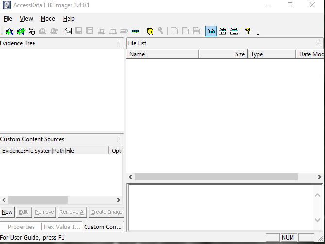 FTK Main Screen